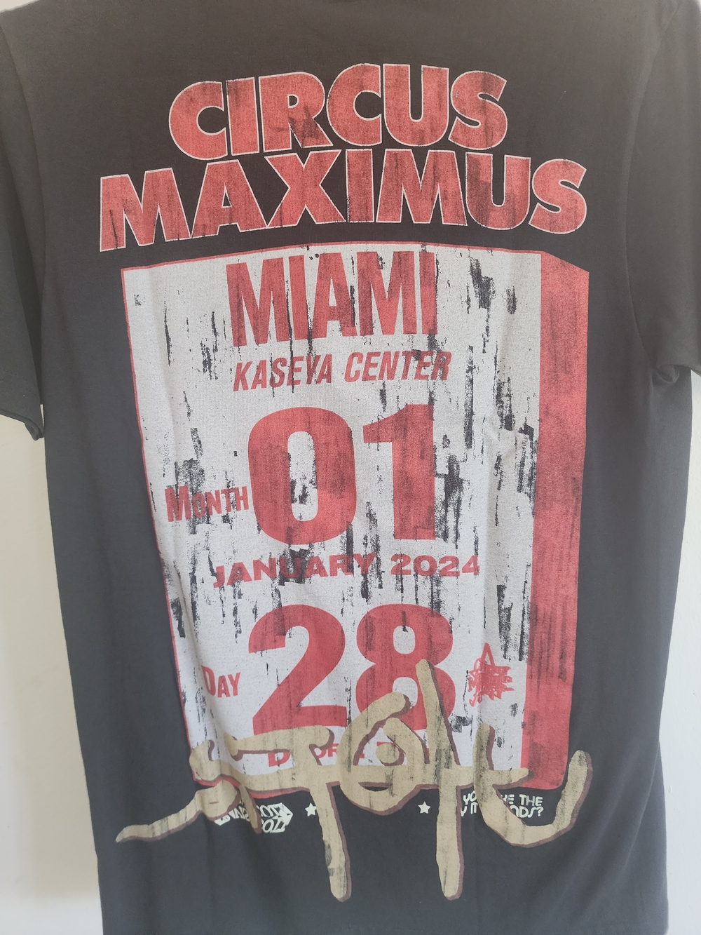 Travis Scott Black Tee with Red and Cream Circus Maximus Miami - NWOT - SMALL